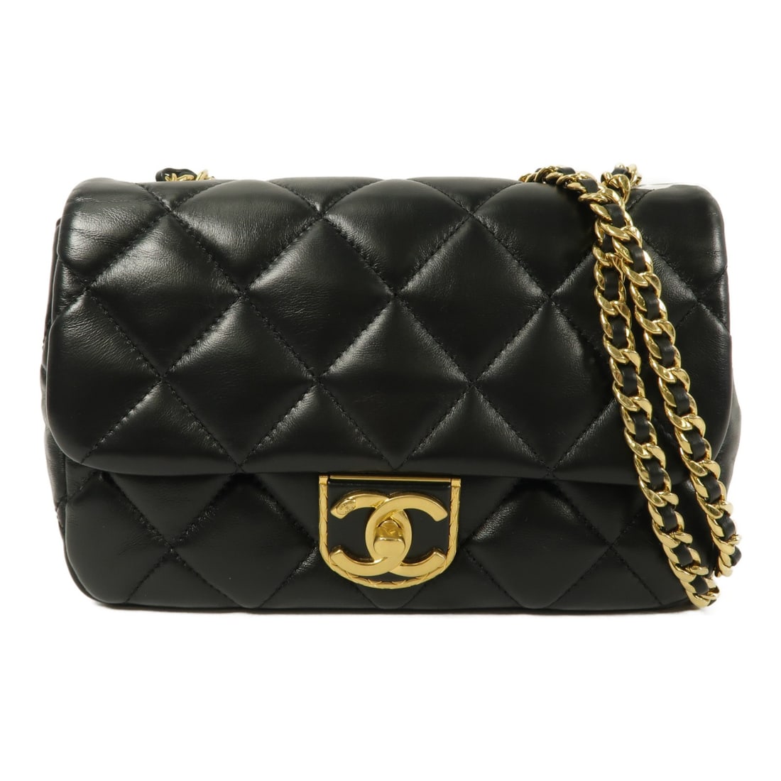 CHANEL AS3474 CC Black Lambskin Chain Shoulder Bag (1 of 14)