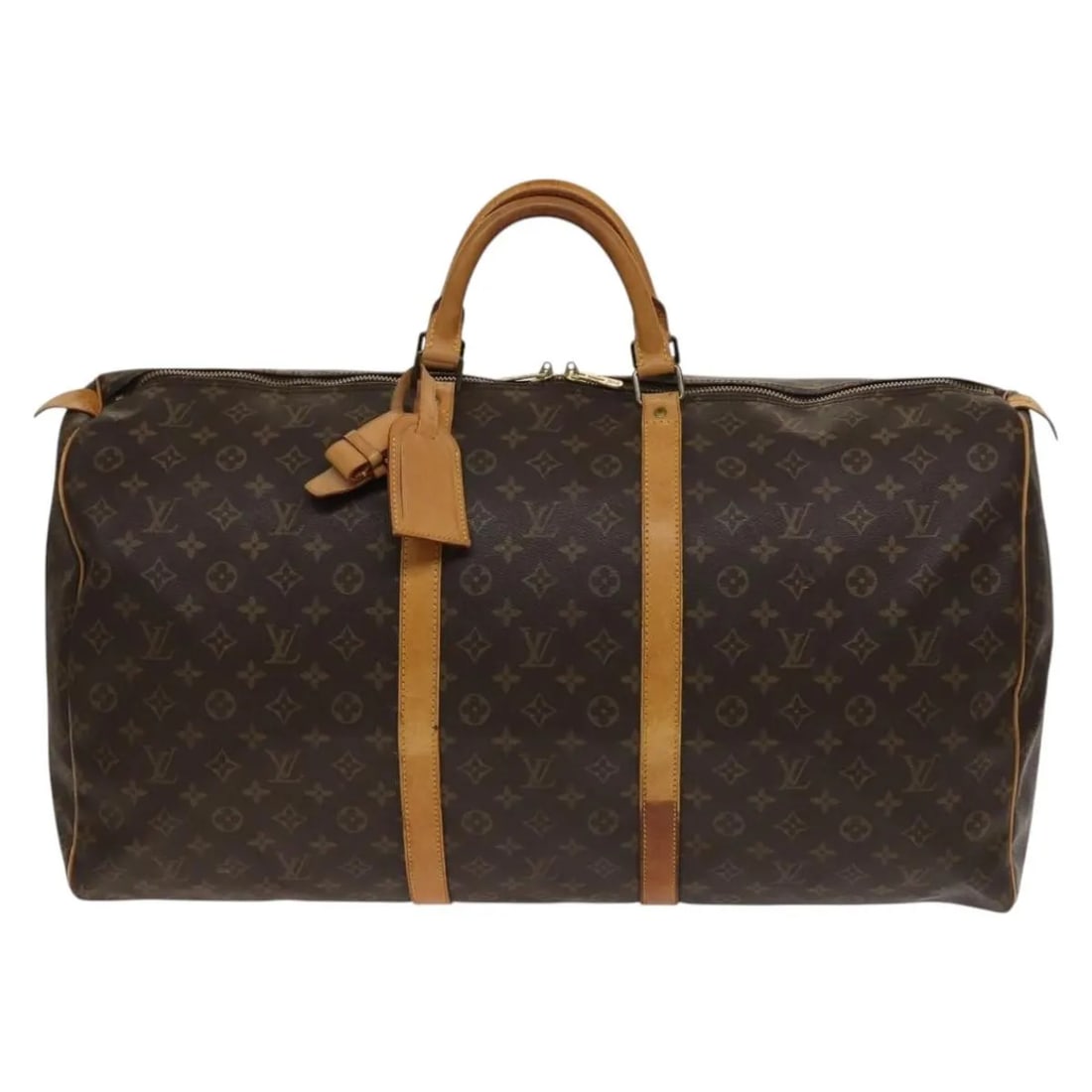 Louis Vuitton Keepall Monogram Canvas Travel Bag 60cm: Louis Vuitton Keepall Monogram Canvas Travel Bag 60cm This Louis Vuitton Keepall Bag features the iconic monogram canvas design in brown and is suitable for all genders. Made in France, the bag exhibi