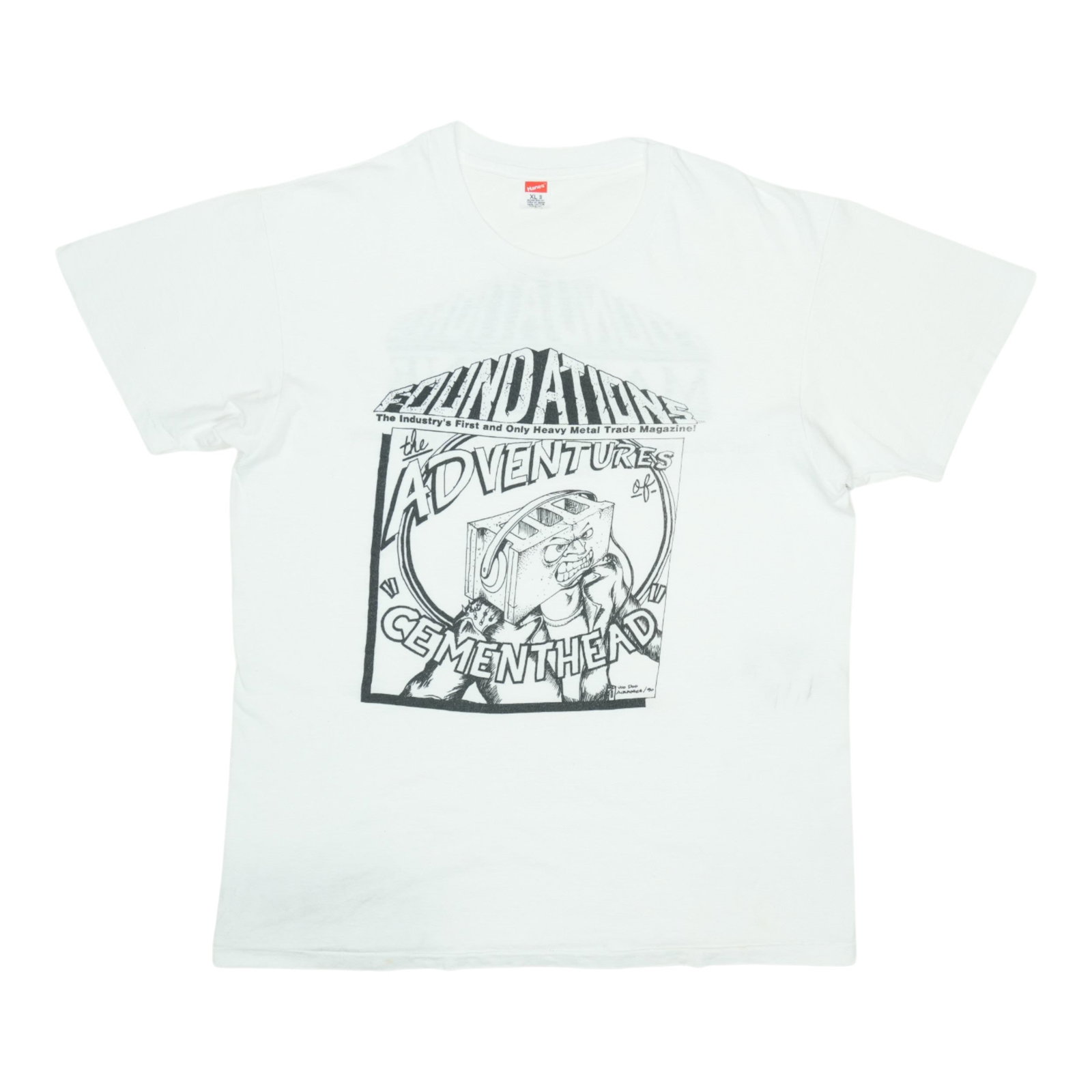Vintage 1990 Heavy Metal Magazine Foundations White Graphic Shirt XL: Vintage 1990 Heavy Metal Magazine Foundations White Graphic Shirt XL This is an original vintage 1990 Foundations Heavy Metal Magazine shirt featuring graphics on both the front and back. Crafted from
