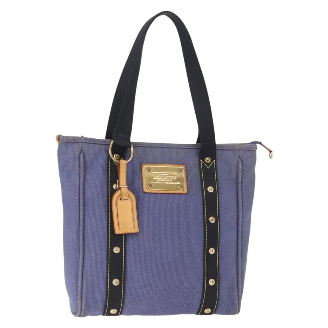 Louis Vuitton Blue Antigua Canvas Tote Bag 29cm by 30cm: Louis Vuitton Blue Antigua Canvas Tote Bag 29cm by 30cm This Louis Vuitton Antigua Tote for women features a blue canvas exterior. The bag measures 29cm x 30cm x 9.5cm and was made in France. It shows