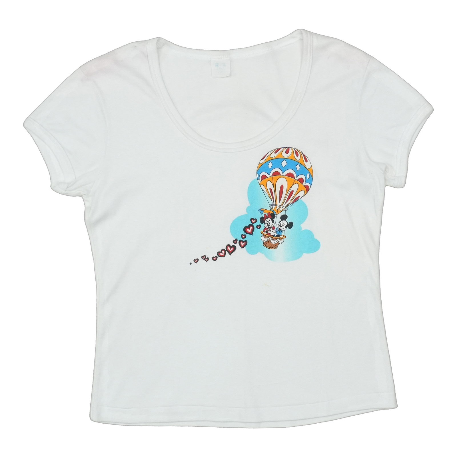 Vintage 1980s Disney Mickey Minnie Balloon White Cotton Shirt (1 of 5)