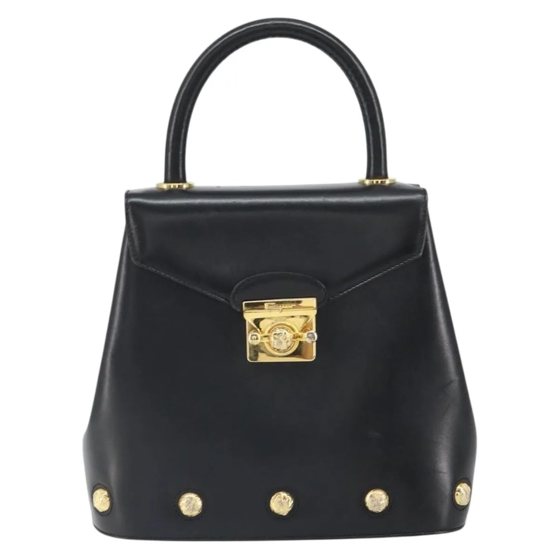 Black Leather Handbag Salvatore Ferragamo Vintage (1 of 18)