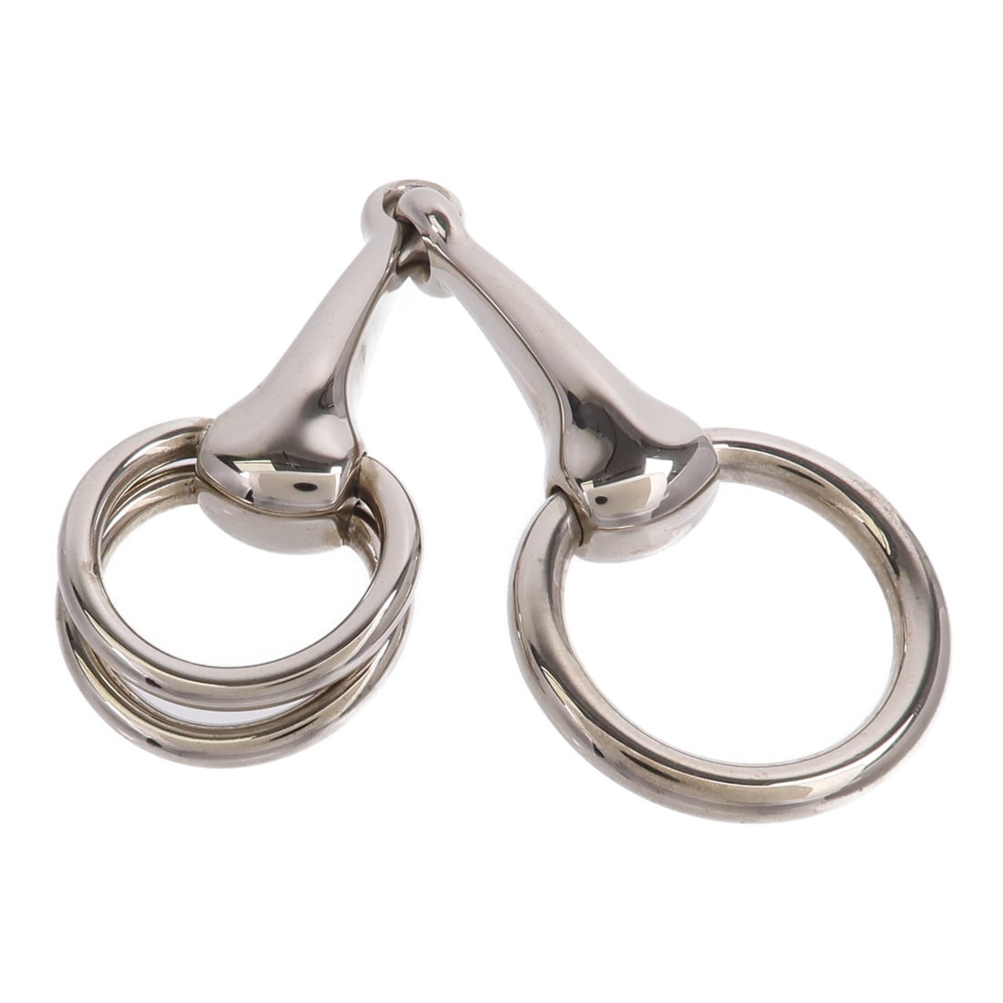 HERMES H601433S Mors Scarf Ring 90 Silver Tone Metal: HERMES H601433S Mors Scarf Ring 90 Silver Tone Metal Hermes Mors Scarf 90 Ring H601433S is a silver metal scarf ring for women, presented in very good AB condition. It comes with a storage box and sto