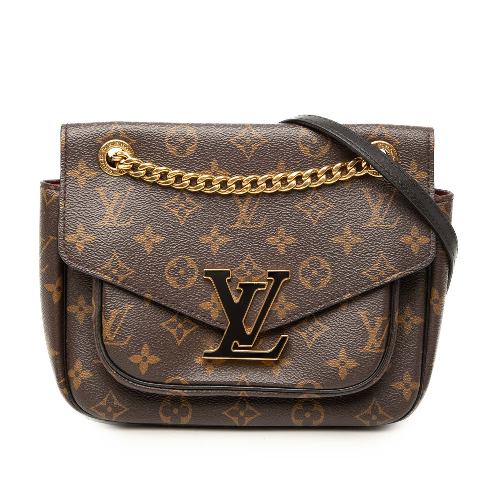 Louis Vuitton Passy PM Monogram Shoulder Bag Brown: Louis Vuitton Passy PM Monogram Shoulder Bag Brown Louis Vuitton Monogram Passy PM shoulder bag crafted with a monogram canvas body and a gold-tone chain shoulder strap with leather guard. The design 