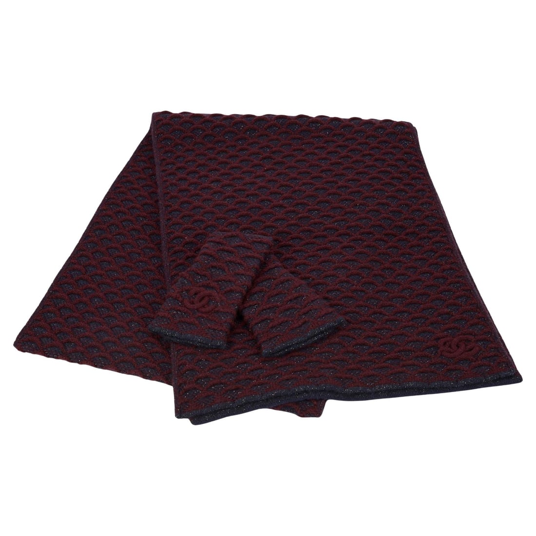 Chanel cashmere winter accessory set scarf fingerless gloves (1 of 10)