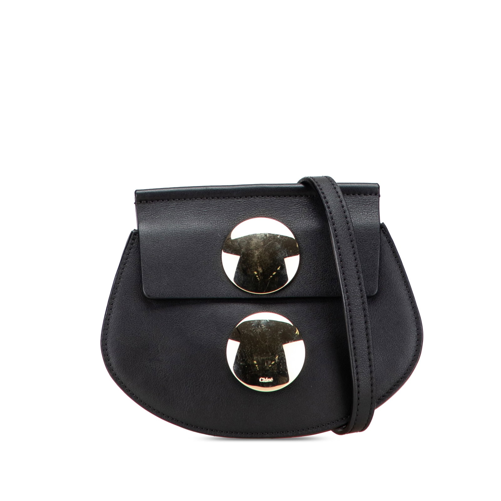Chloe Mini Faye Black Leather Crossbody Bag: Chloe Mini Faye Black Leather Crossbody Bag Introducing the Chloe Mini Leather Faye Crossbody, a stylish accessory crafted from premium leather. This chic bag features an adjustable flat leather shoul