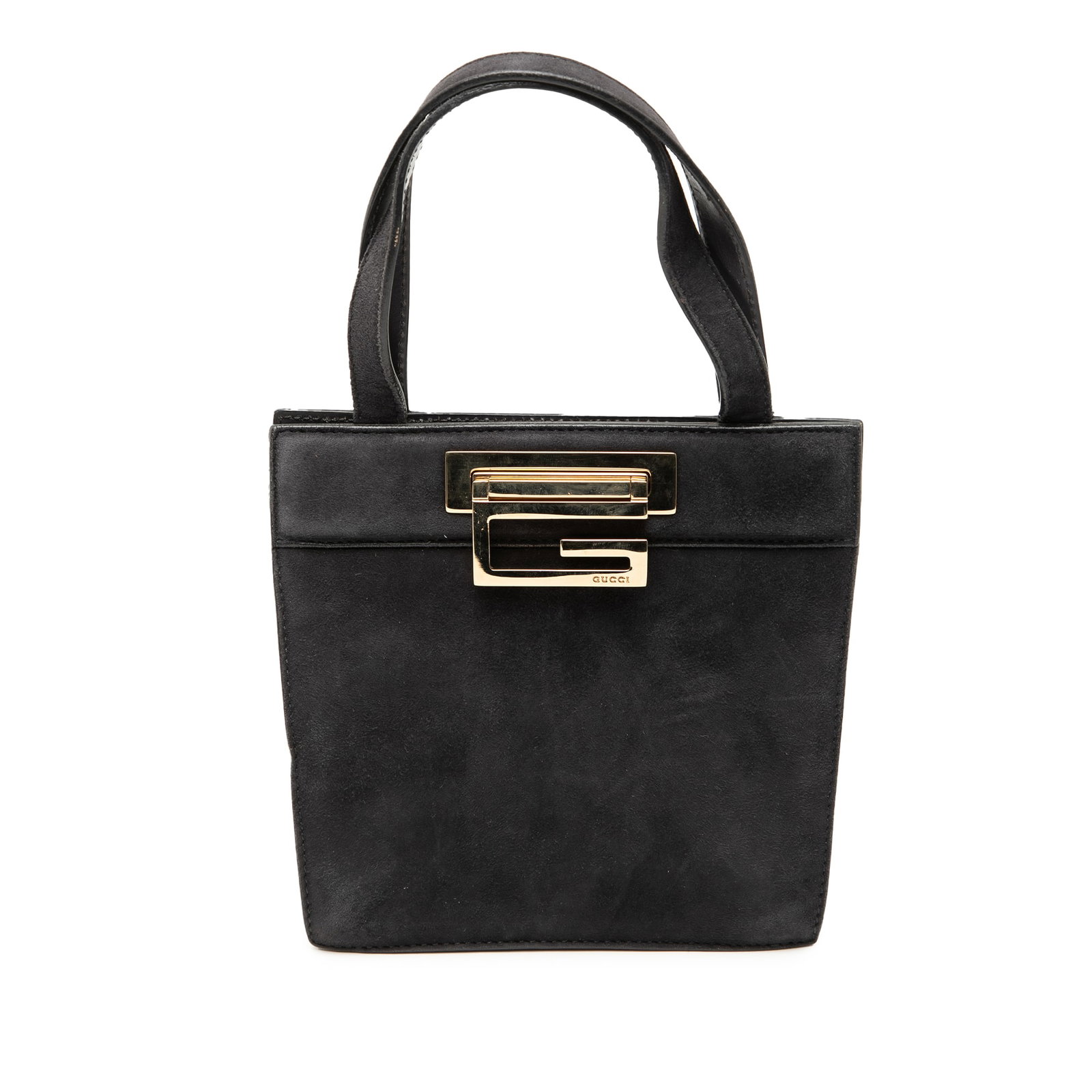 Black Suede Leather G Model Handbag by Gucci Italy (1 of 9)