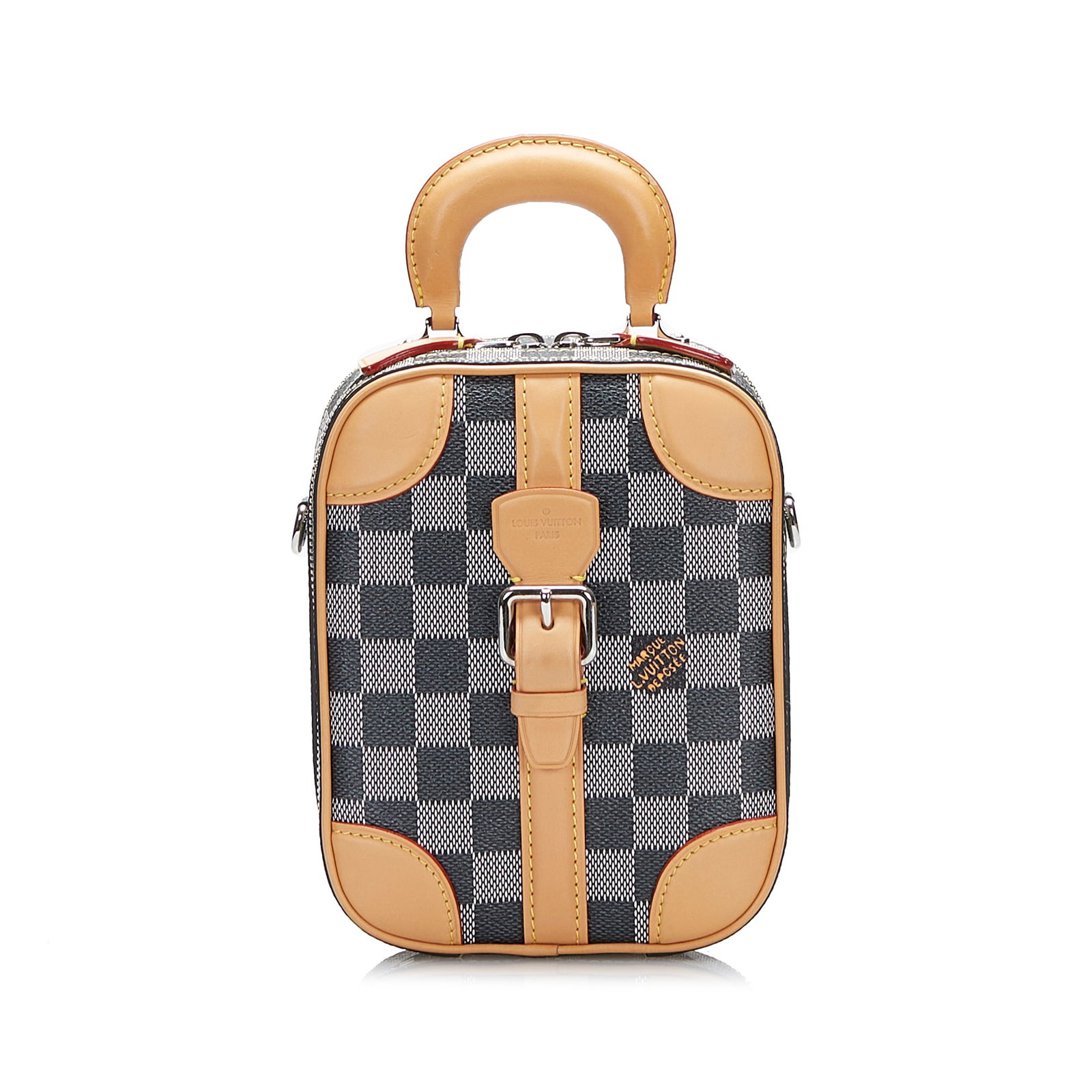 Louis Vuitton Damier Colors Valisette Verticale Gray Canvas Bag: Louis Vuitton Damier Colors Valisette Verticale Gray Canvas Bag The Louis Vuitton Damier Colors Valisette Verticale is a stylish bag crafted from durable damier canvas. It features a flat top handle f