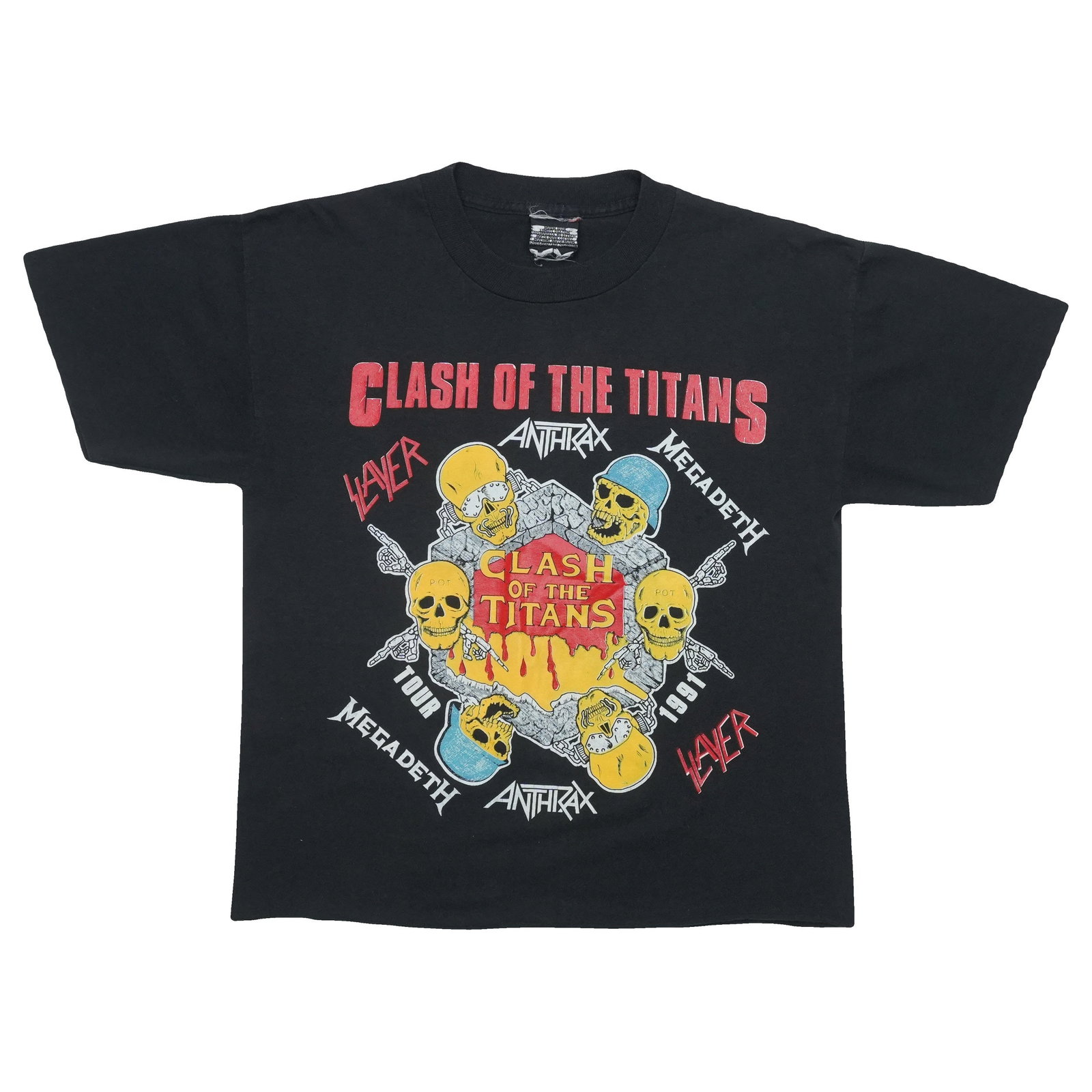 Vintage 1991 Clash of the Titans Concert Black Cotton T-Shirt (1 of 6)