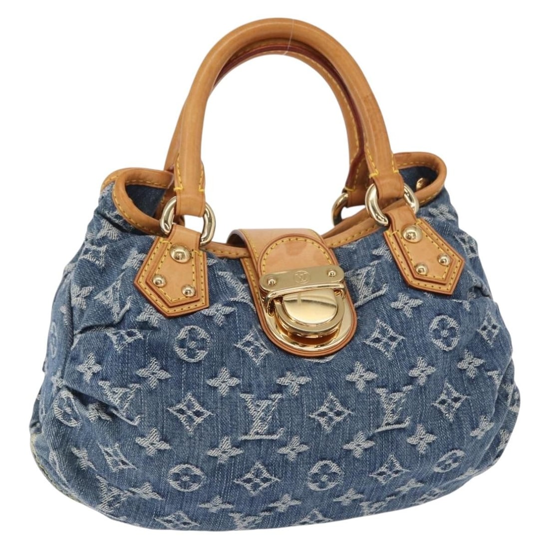 LOUIS VUITTON Monogram Denim Preity Hand Bag Blue M95020 with Dust Bag: LOUIS VUITTON Monogram Denim Preity Hand Bag Blue M95020 with Dust Bag This LOUIS VUITTON Monogram Denim Preity Hand Bag is a stylish accessory crafted from durable monogram denim canvas in a striking