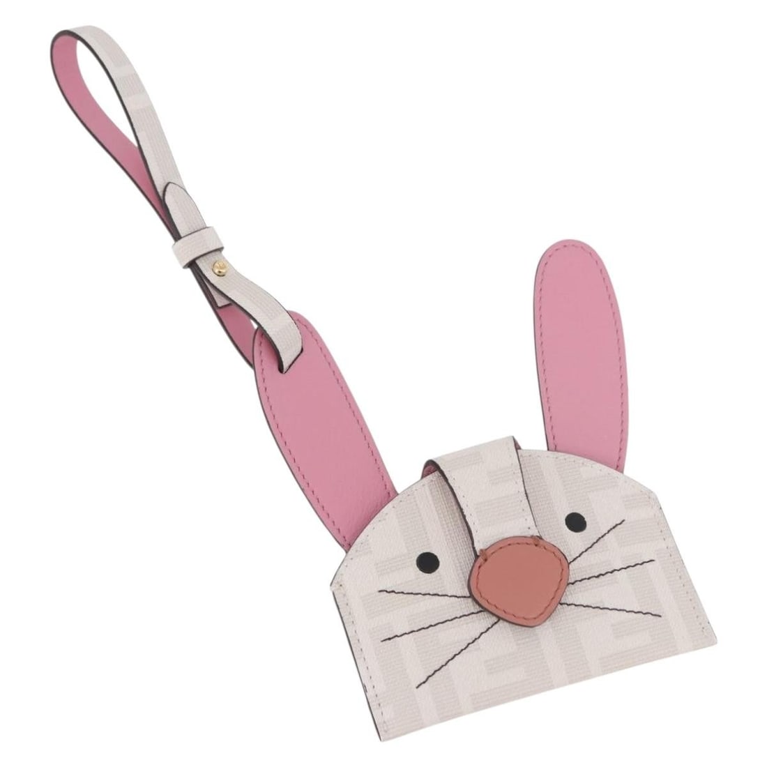 Fendi Best Friends Forever Rabbit Zucca Canvas Card Case White Gold: Fendi Best Friends Forever Rabbit Zucca Canvas Card Case White Gold A card case made from Zucca canvas in white and gold, featuring a Best Friends Forever rabbit design. It comes with a dust bag and i