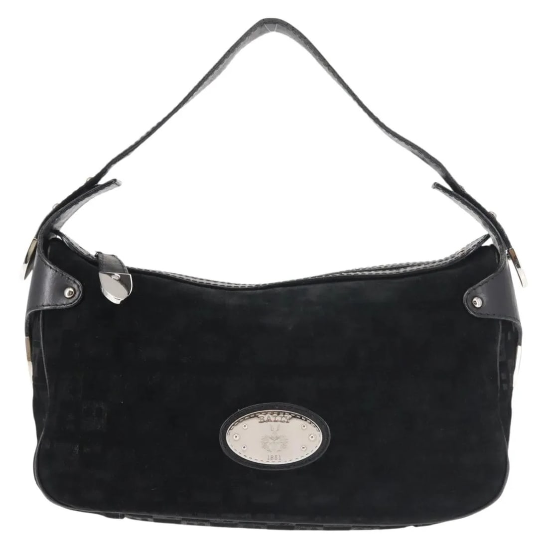 Bally Vintage Black Suede Shoulder Bag Italy: Bally Vintage Black Suede Shoulder Bag Italy This Bally vintage shoulder bag for women is crafted from black suede and features leather accents. Made in Italy, it offers a classic silhouette with a sp