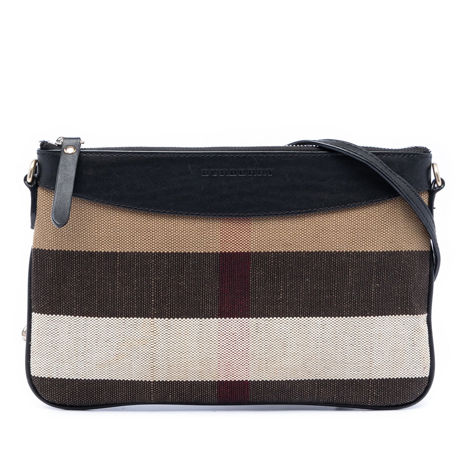 Burberry Peyton Crossbody Bag in Mega Check Canvas with Leather Trim: Burberry Peyton Crossbody Bag in Mega Check Canvas with Leather Trim This Burberry Peyton crossbody bag features the brand's iconic mega check canvas with leather trim. It is designed with an adjustab