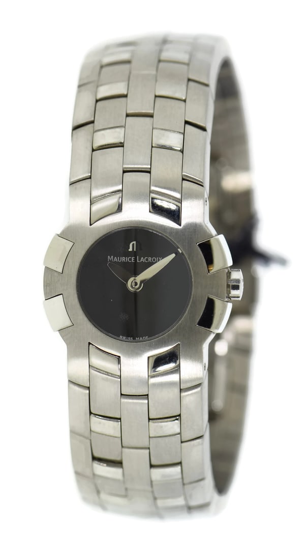 Maurice Lacroix Intuition 24mm Stainless Steel Quartz Wristwatch: Maurice Lacroix Intuition 24mm Stainless Steel Quartz Wristwatch This Maurice Lacroix Intuition wristwatch features a 24mm stainless steel case and matching stainless steel link bracelet. Designed for