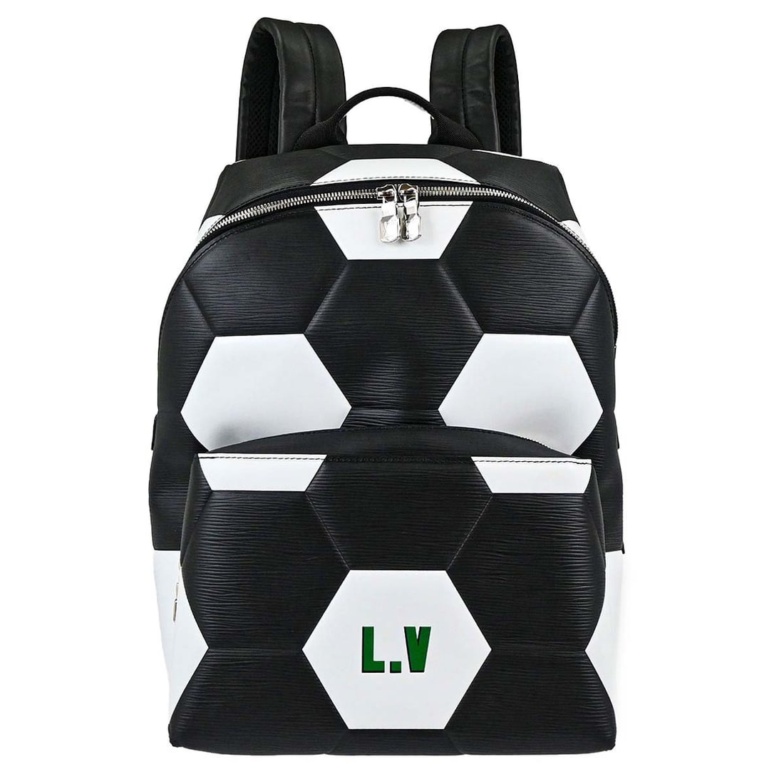 Louis Vuitton Apollo Backpack Black White Epi Leather M52186: Louis Vuitton Apollo Backpack Black White Epi Leather M52186 This Louis Vuitton Apollo backpack is crafted in black and white Epi leather with leather trim. It features one outside zipper pocket, one 