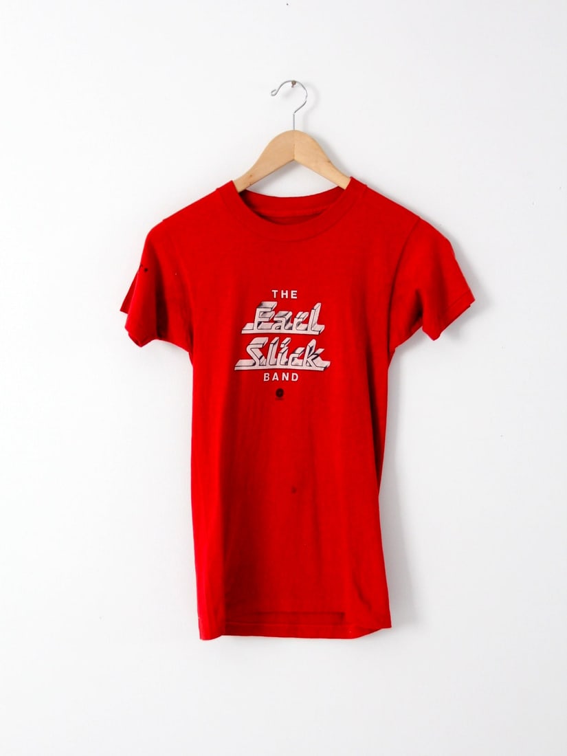 Rare Vintage 1976 Earl Slick Band T-Shirt Red Album Art (1 of 8)