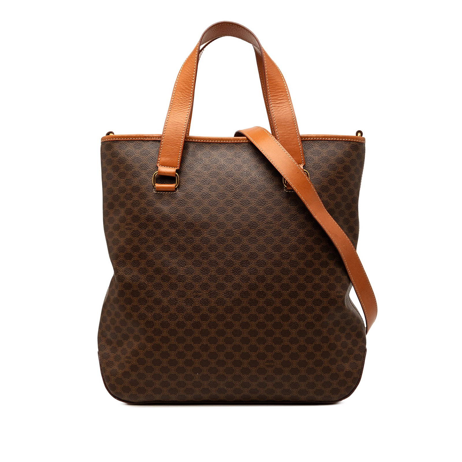 Celine Macadam Vertical Satchel in Brown Coated Canvas (1 of 7)