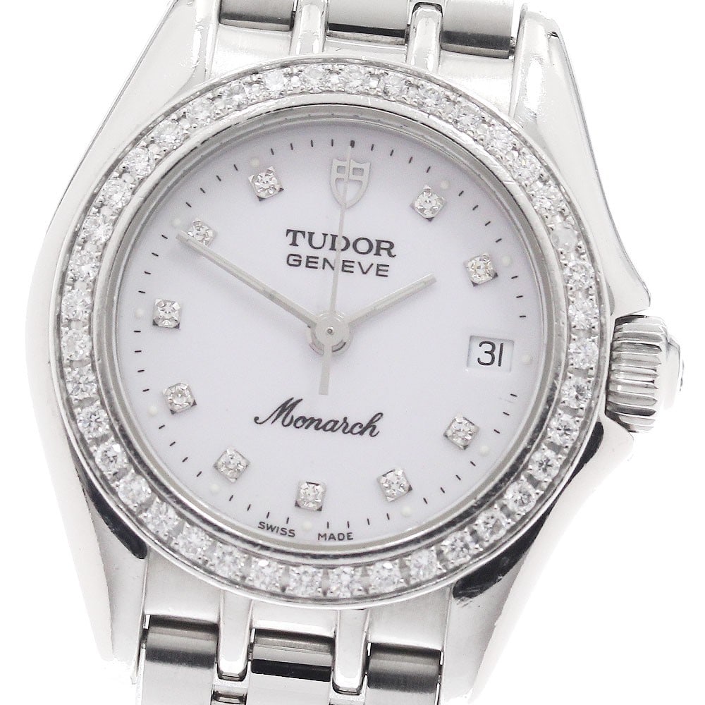 TUDOR Monarch 15810 Women's Quartz Watch 10P Diamond Bezel (1 of 6)
