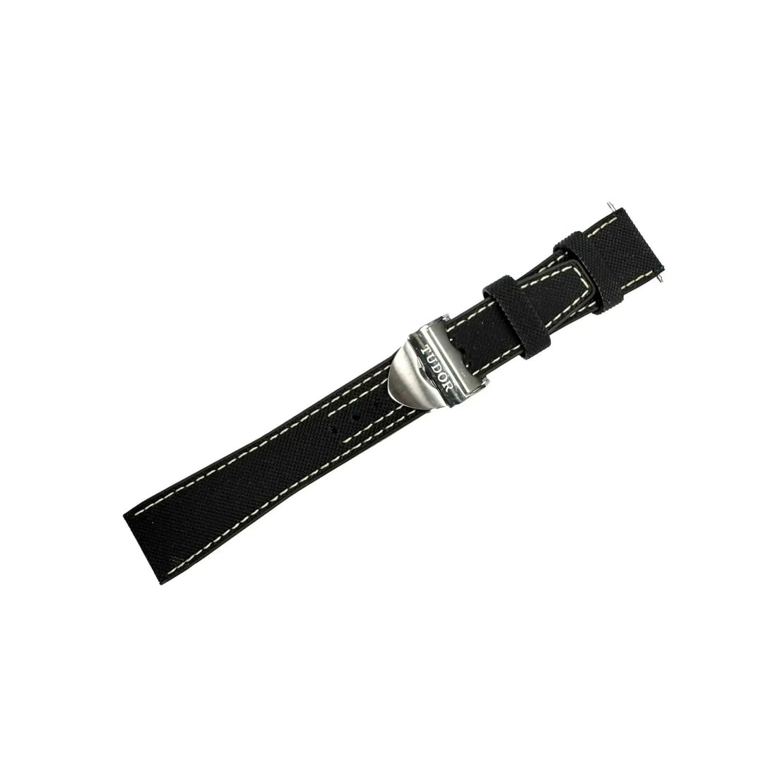 Black Leather Rubber 20mm 16mm Two-Piece Watch Band for Tudor (1 of 4)