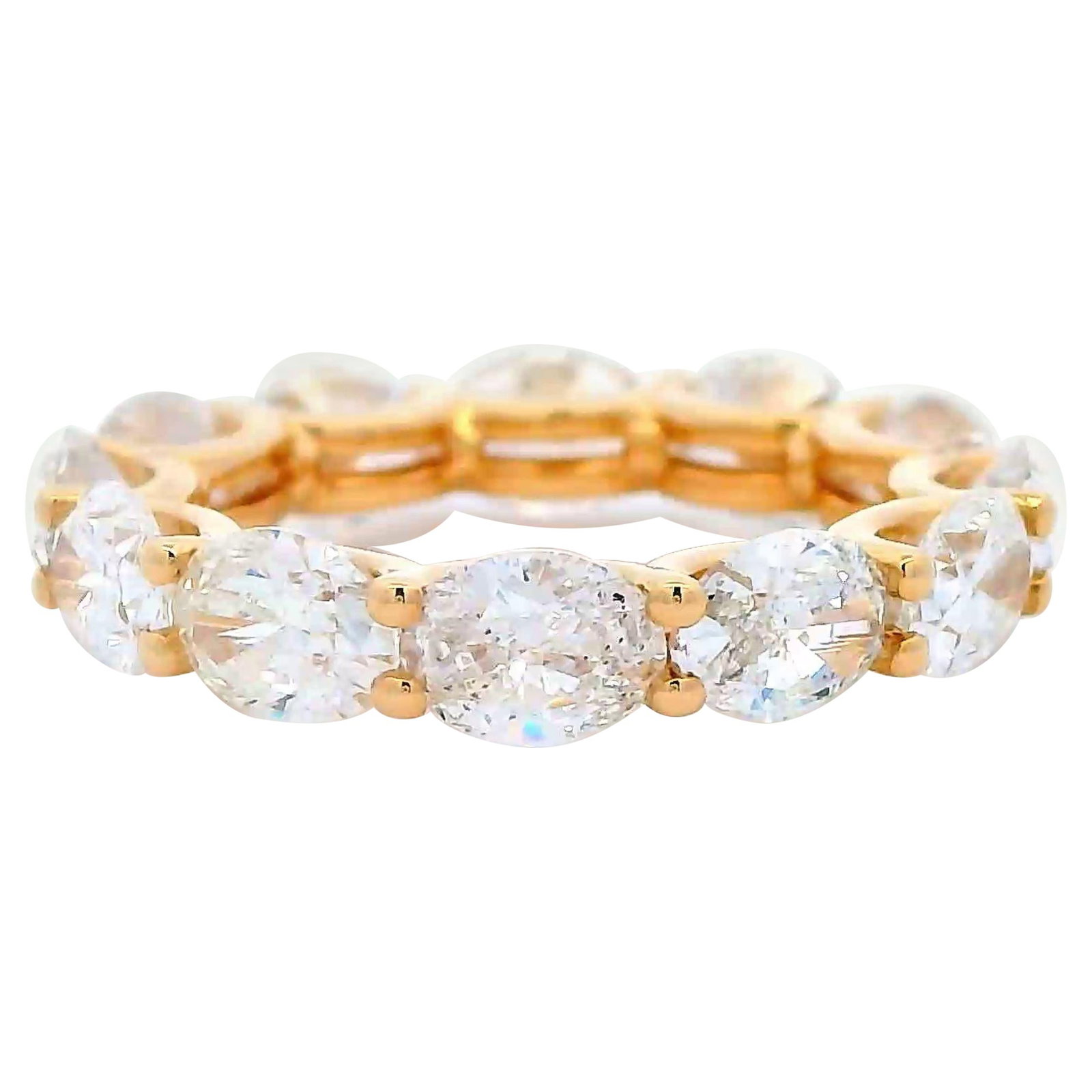 4.84ct Oval Diamond Eternity Band 18k Yellow Gold: 4.84ct Oval Diamond Eternity Band 18k Yellow Gold This exquisite 4.84ct Oval Diamond Eternity Band features a stunning design ideal for modern elegance. Crafted in 18k yellow gold, the band showcases 