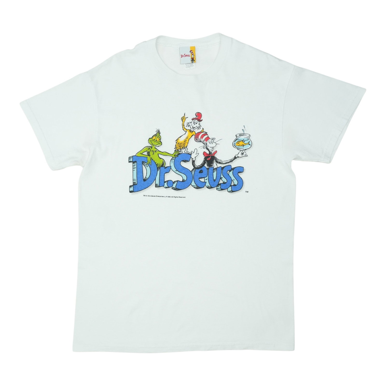 Vintage 1998 White 100% Cotton Dr Seuss Graphic Shirt Large (1 of 4)