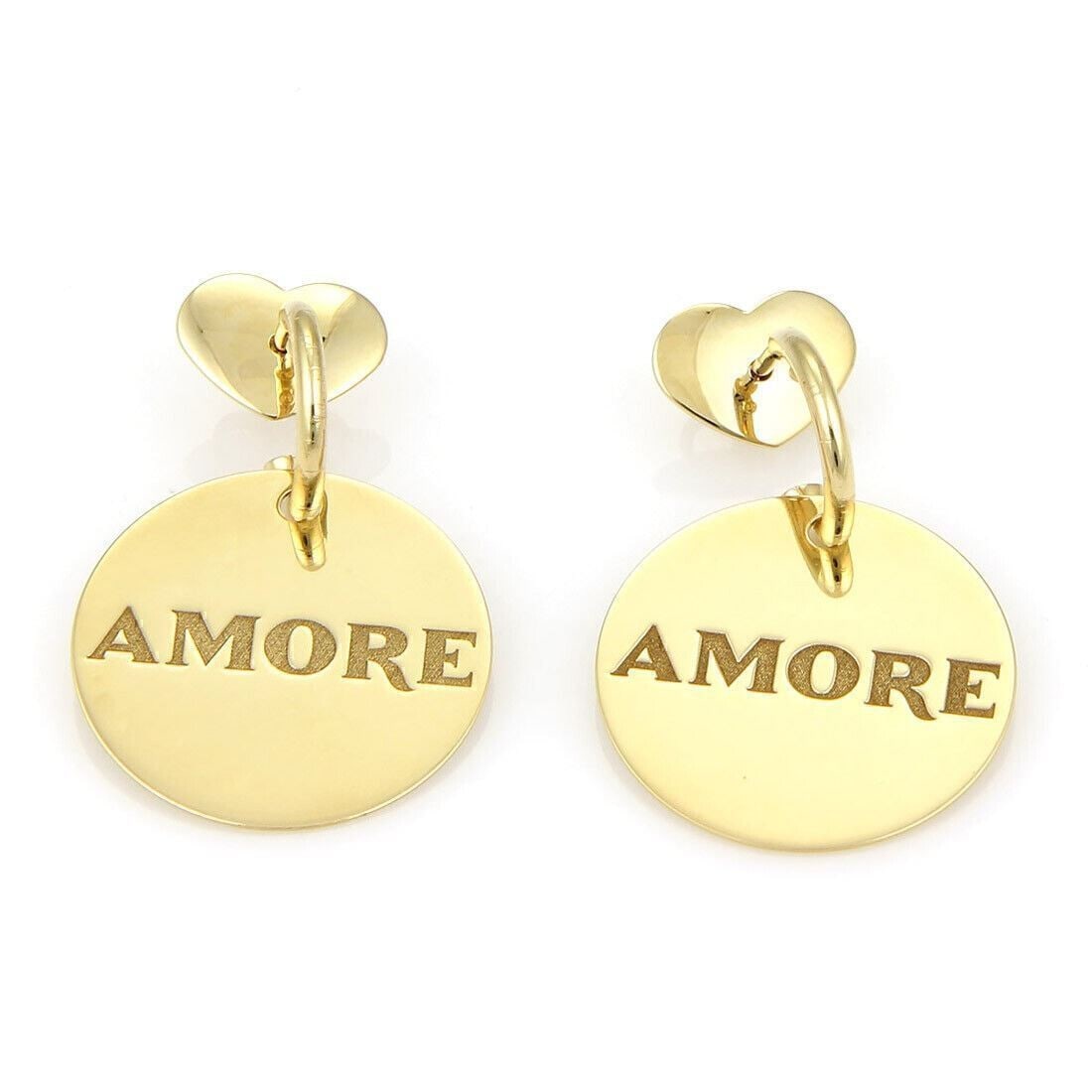 Pasquale Bruni Amore 18k Yellow Gold Drop Earrings: Pasquale Bruni Amore 18k Yellow Gold Drop Earrings Pasquale Bruni Amore circular dangle drop earrings crafted in 18k yellow gold. They feature a polished sculptural silhouette with graceful movement a