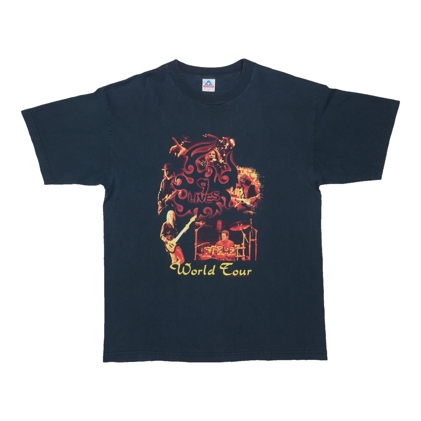 Black 1997 Aerosmith Nine Lives Tour T Shirt XL: Black 1997 Aerosmith Nine Lives Tour T Shirt XL Original vintage 1997 Aerosmith Nine Lives World Tour shirt. This is a true vintage shirt, not a modern reproduction. It is in excellent condition with 