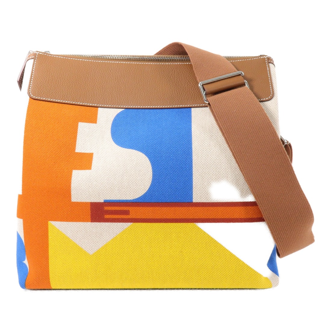 Hermes R.M.S 12H Viking Regate Shoulder Bag PHW Capucine Ecru Fauve: Hermes R.M.S 12H Viking Regate Shoulder Bag PHW Capucine Ecru Fauve HERMES PHW R.M.S 12H Shoulder Bag in Viking/Regate leather with a multicolor Capucine/Ecru/Fauve colorway. This shoulder bag feature