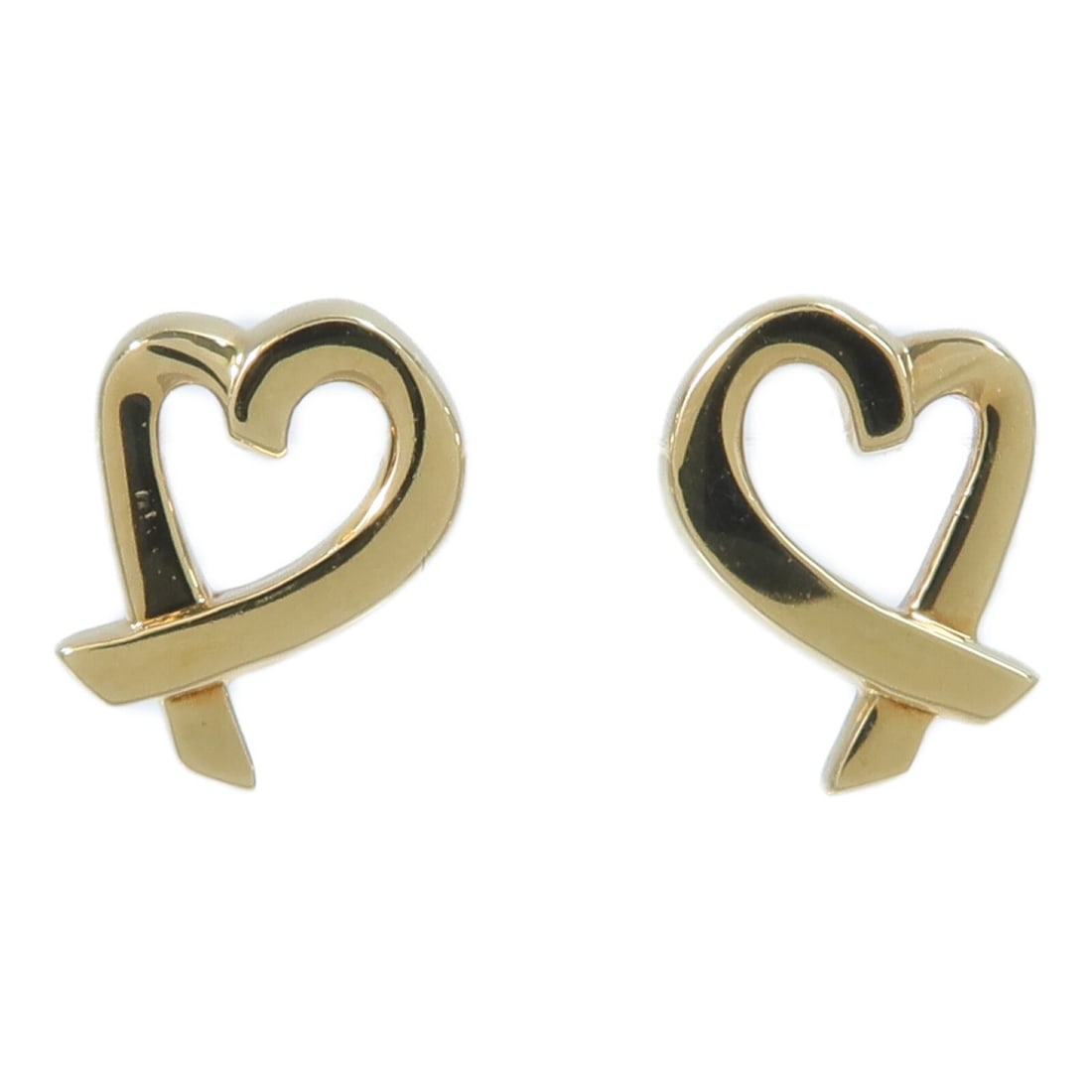 Tiffany Co Loving Heart 18K Yellow Gold Stud Earrings (1 of 8)