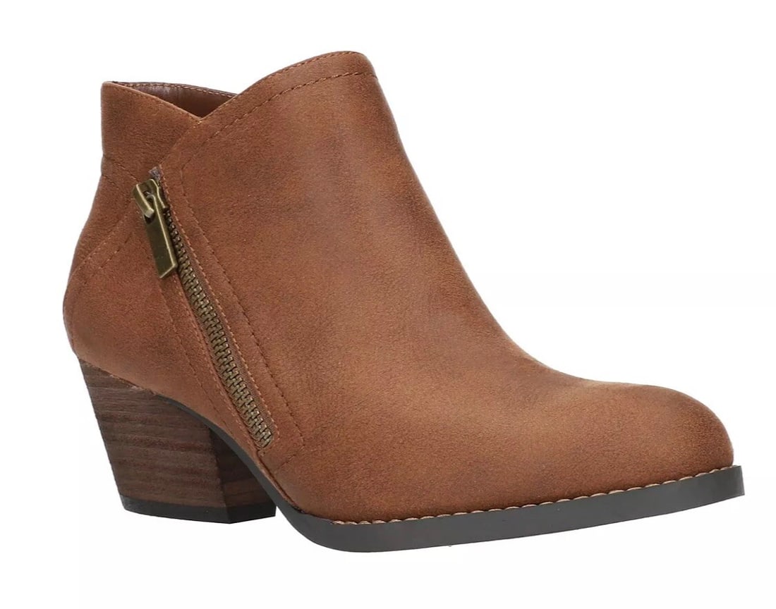 Bella Vita Bobbi Women's Comfort Booties Tan 7.5W Trendy Zipper Design (1 of 6)