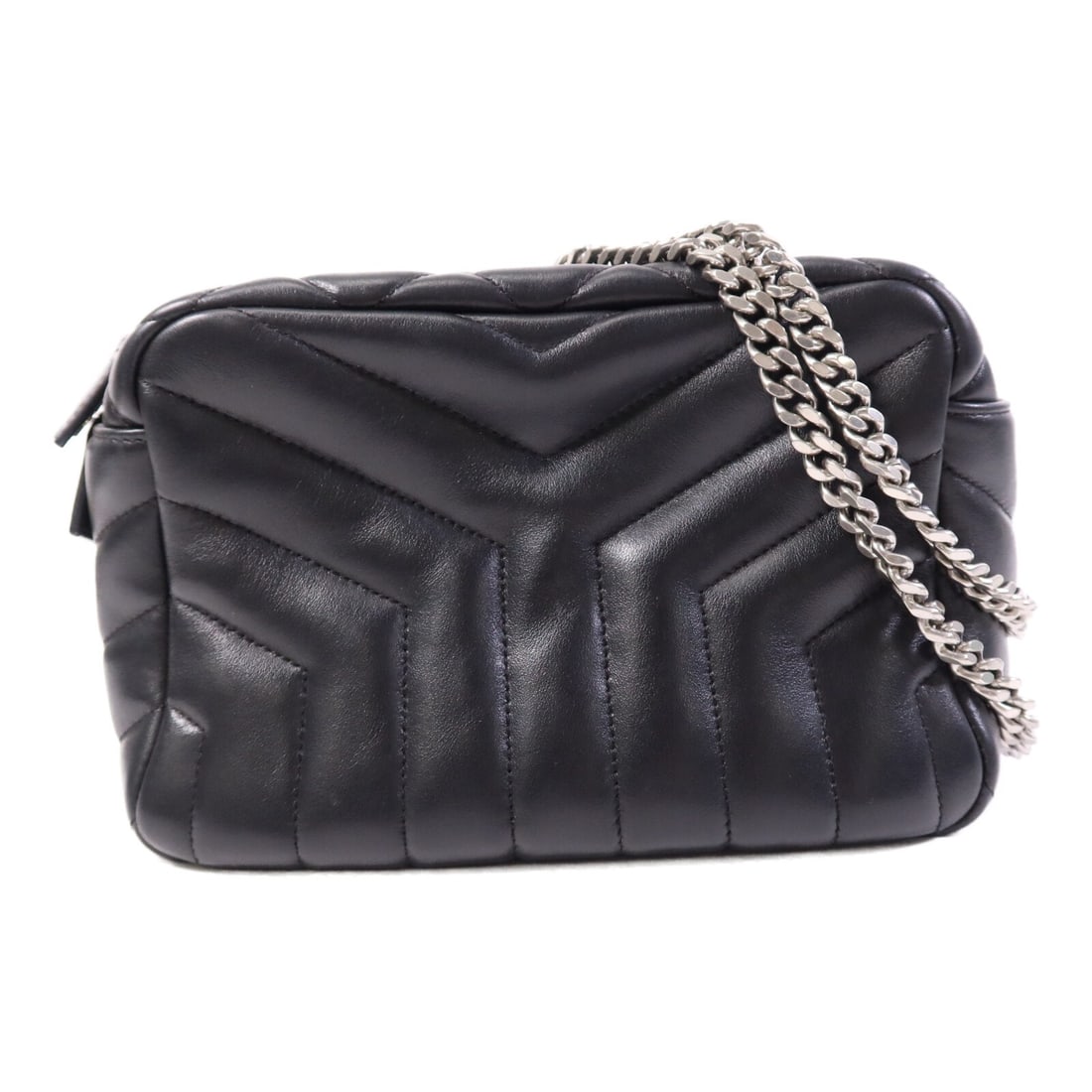 Saint Laurent Loulou 454317 Black Calfskin Shoulder Bag: Saint Laurent Loulou 454317 Black Calfskin Shoulder Bag Saint Laurent YSL SHW Loulou shoulder bag in black calfskin (cowhide) leather. This women's regular-size shoulder bag is made in Italy and featu