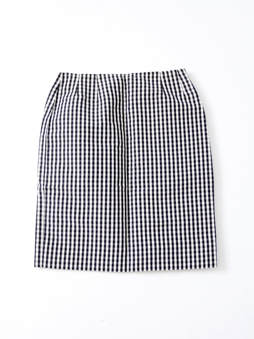 Vintage Bill Blass 1980s Checker Pencil Skirt Saks Fifth Avenue (1 of 5)