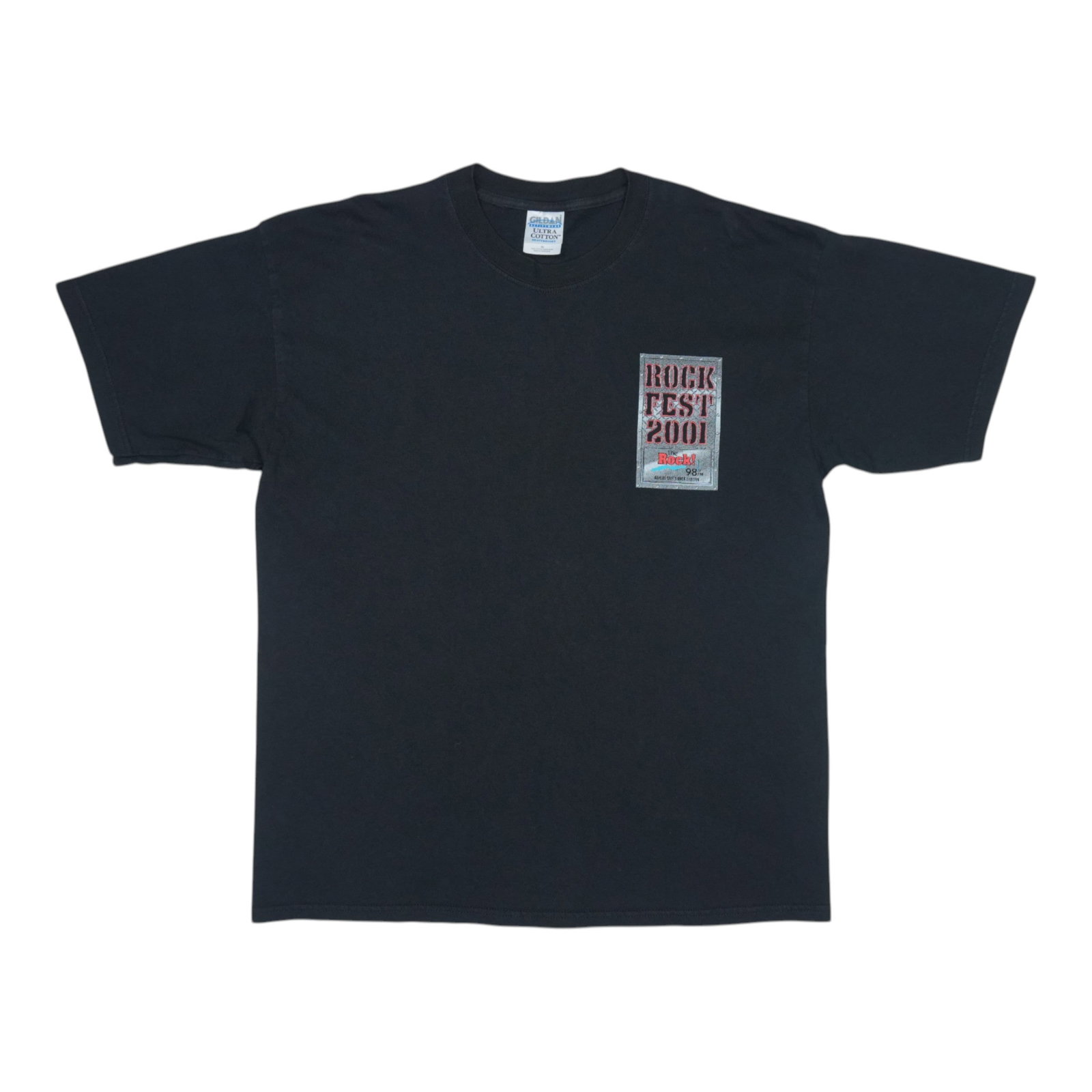 Vintage 2001 98.9 The Rock Fest Concert Black Cotton T Shirt Extra Large (1 of 5)