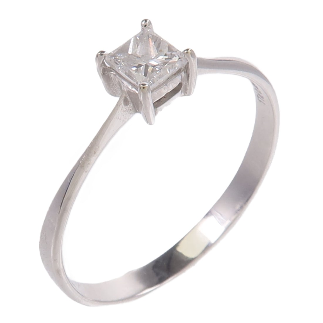 18K White Gold Diamond Ring 0.45ct Size 10.75: 18K White Gold Diamond Ring 0.45ct Size 10.75 Diamond ring in 18K white gold with diamond accents. The ring is size US 10.75 and features a clear color presentation. It is described as in very good co