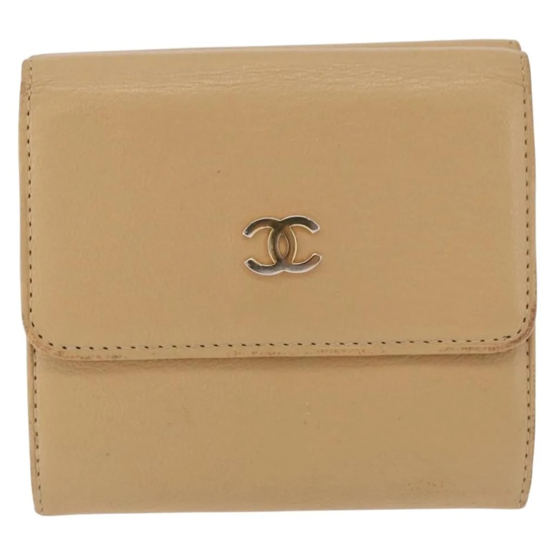 Chanel CC Trifold Wallet Beige Leather France: Chanel CC Trifold Wallet Beige Leather France This Chanel CC Trifold Wallet is crafted from beige leather and features a compact, elegant design. Made in France, it is designed for women and offers pr