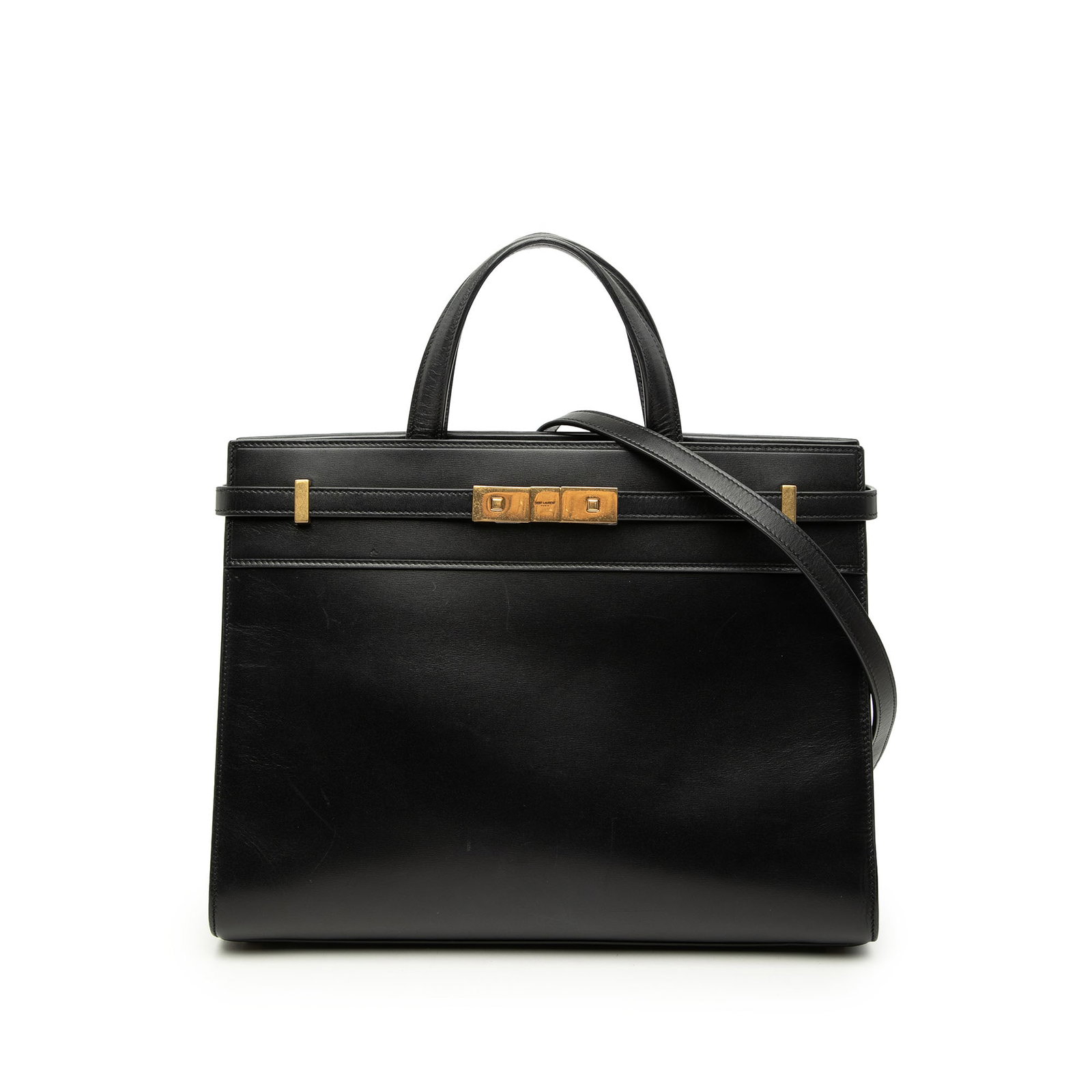 Saint Laurent Manhattan Shopper Tote Medium Smooth Calfskin Leather Black (1 of 7)