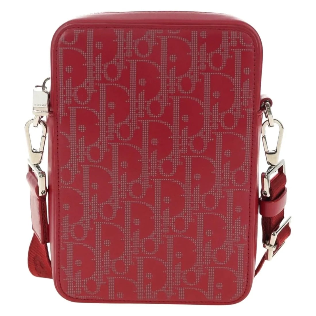 Christian Dior World Tour Zip Messenger Red Canvas Bag: Christian Dior World Tour Zip Messenger Red Canvas Bag Christian Dior World Tour Zip Messenger bag designed for women, featuring the Oblique Galaxy style in red canvas with leather trim. Made in Italy
