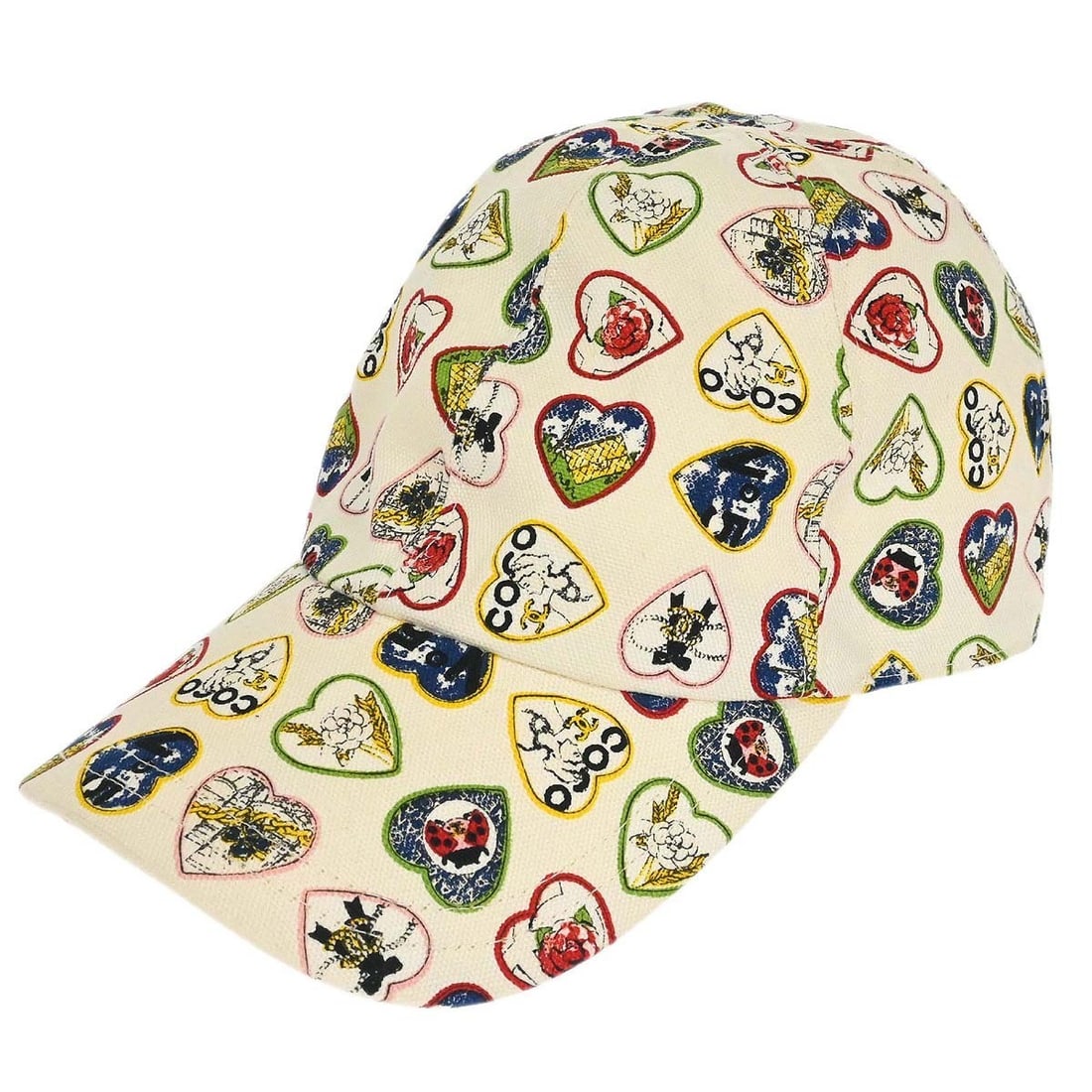 CHANEL Logo Cotton Cap Hat Off White Size M Italy: CHANEL Logo Cotton Cap Hat Off White Size M Italy Chanel women's cap hat in off-white 100% cotton with logo accents. Made in Italy, this casual style is noted as very good condition inside and out, wi