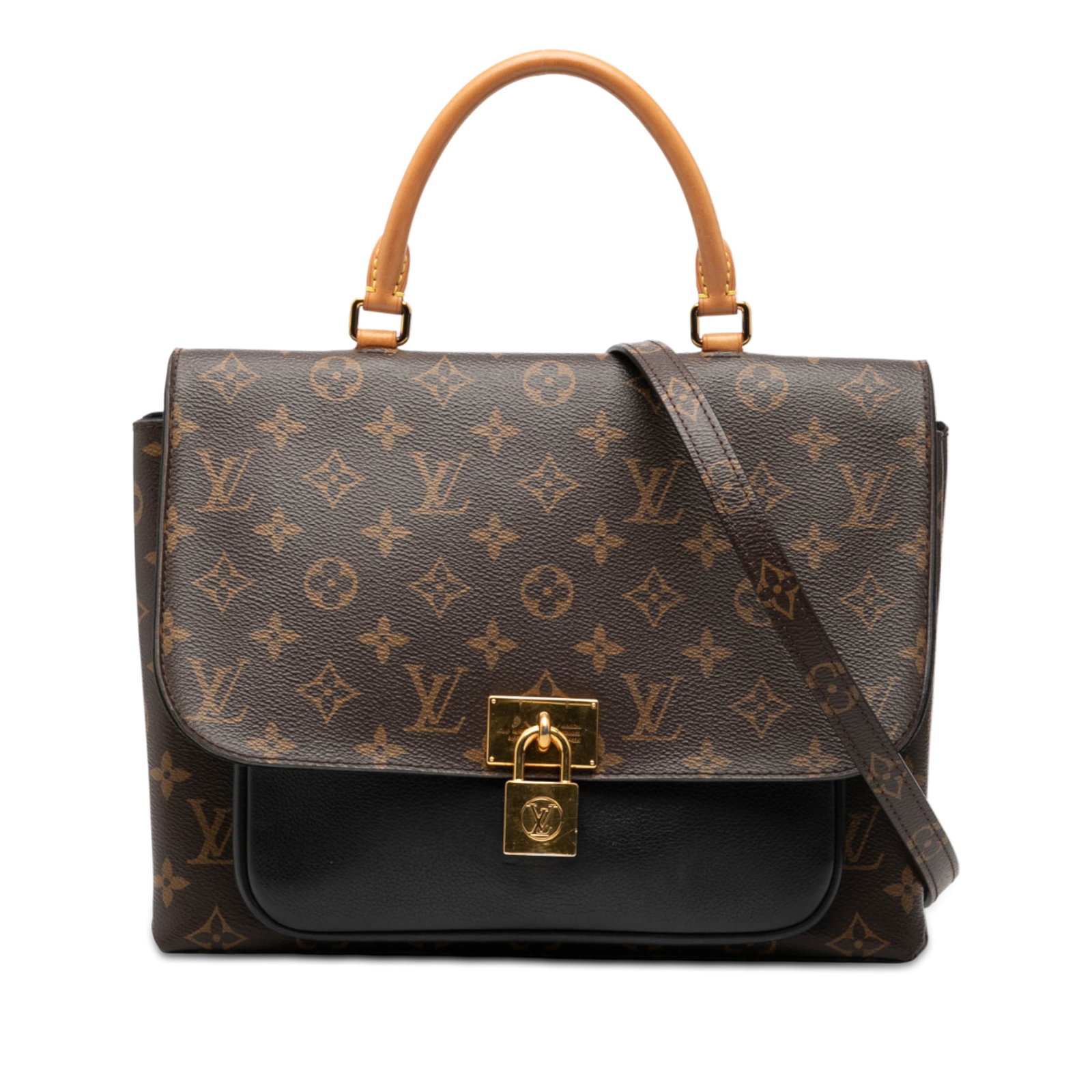 Louis Vuitton Marignan Brown Monogram Canvas Shoulder Bag with Top Handle: Louis Vuitton Marignan Brown Monogram Canvas Shoulder Bag with Top Handle The Louis Vuitton Monogram Marignan features a monogram canvas exterior with a rolled vachetta leather top handle and a detach