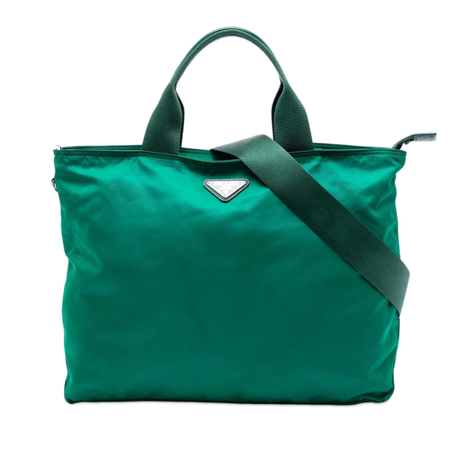Prada Tessuto Green Nylon Satchel with Detachable Strap (1 of 6)
