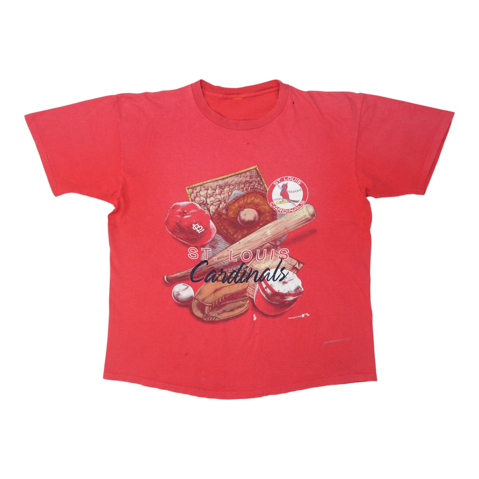 Vintage 1990s Red 100% Cotton St Louis Cardinals Shirt: Vintage 1990s Red 100% Cotton St Louis Cardinals Shirt This is an original vintage St Louis Cardinals shirt from the 1990s. Made of 100% cotton, this red shirt features no back graphics and has a true