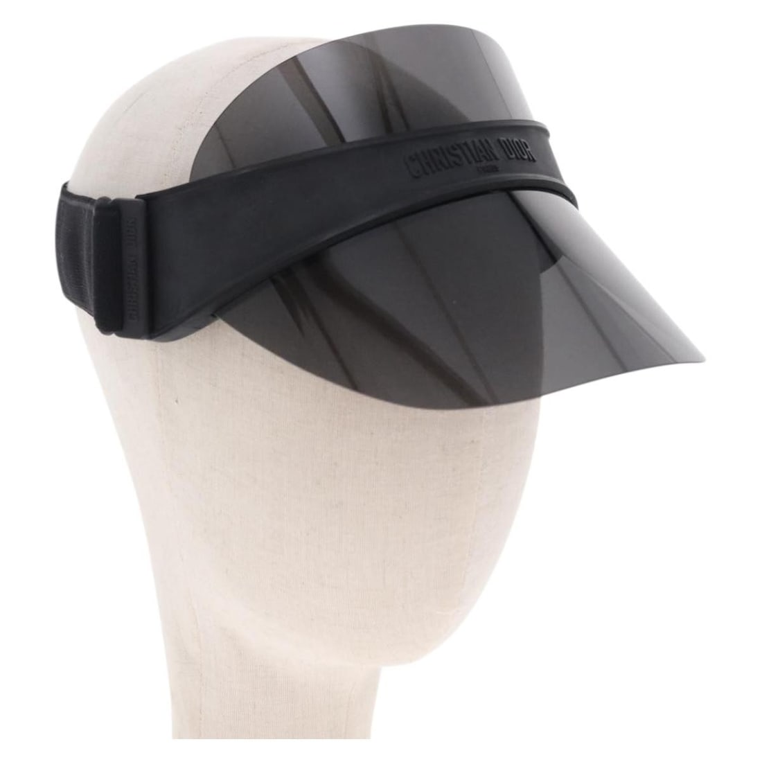Black Plastic Sun Visor Christian Dior Adjustable Italy: Black Plastic Sun Visor Christian Dior Adjustable Italy Christian Dior sun visor in black plastic, made in Italy. It comes with a dust bag and features an adjustable length. The item is in B condition