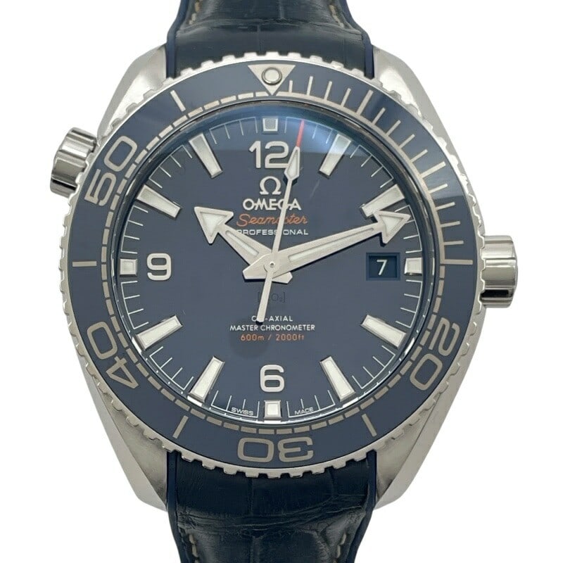 OMEGA 215.30.44.21.03.001 men's wristwatch Seamaster Planet Ocean 600M blue: OMEGA 215.30.44.21.03.001 men's wristwatch Seamaster Planet Ocean 600M blue OMEGA Seamaster Planet Ocean 600M Co-Axial Master Chronometer men's wristwatch in pre-owned condition. It features a blue di