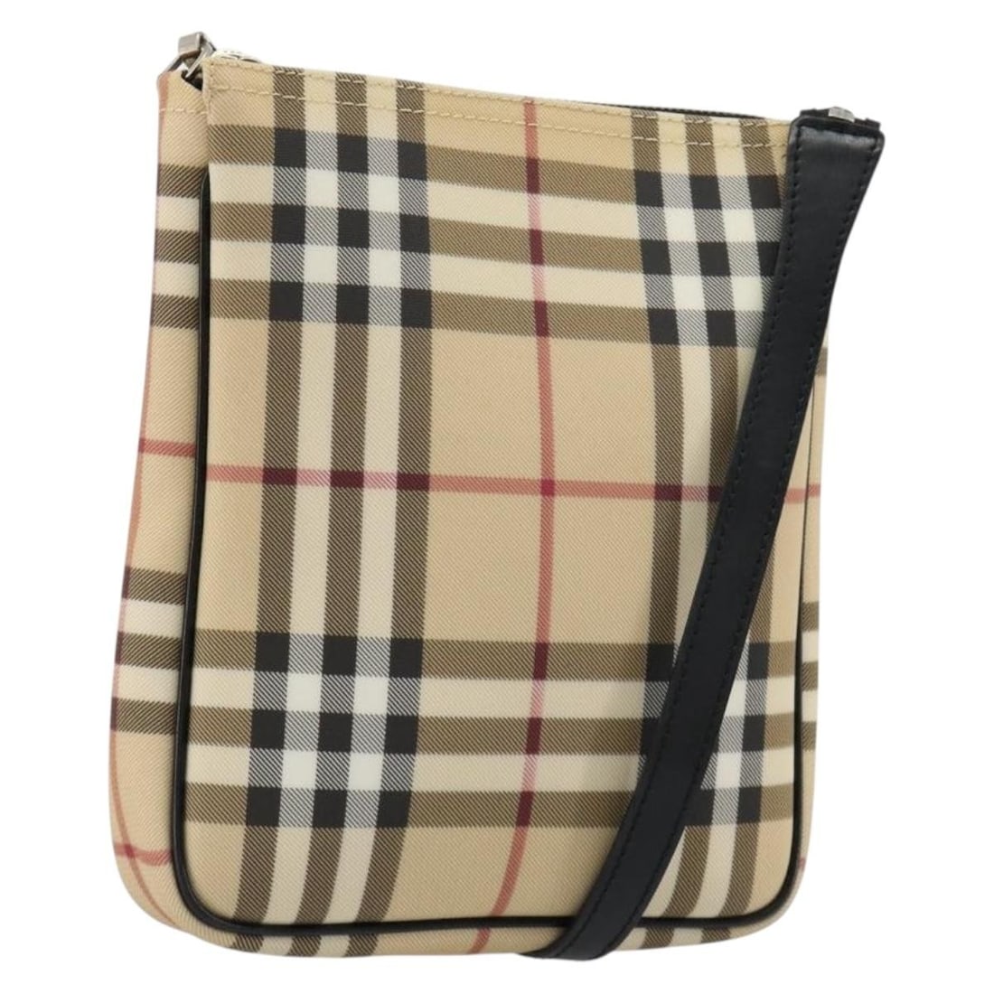 Burberry Shoulder Bag in Beige PVC Leather with Silver Nova Check: Burberry Shoulder Bag in Beige PVC Leather with Silver Nova Check Burberry Nova Check shoulder bag in PVC leather with a beige and silver exterior. Made in Italy, this women's shoulder bag measures ap