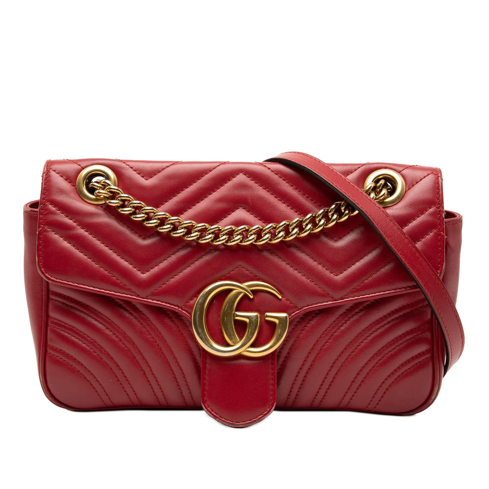 Gucci GG Marmont Red Quilted Leather Shoulder Bag (1 of 7)