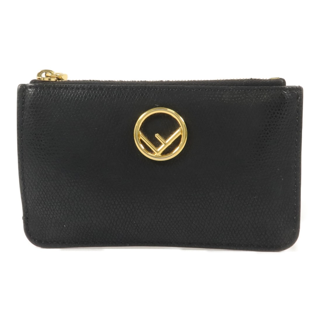 FENDI 8AP161 Black Calfskin Card Case: FENDI 8AP161 Black Calfskin Card Case This FENDI card case is crafted from black calfskin leather and designed in a unisex regular size. It features space for four cards, one hook, and a fastener. The