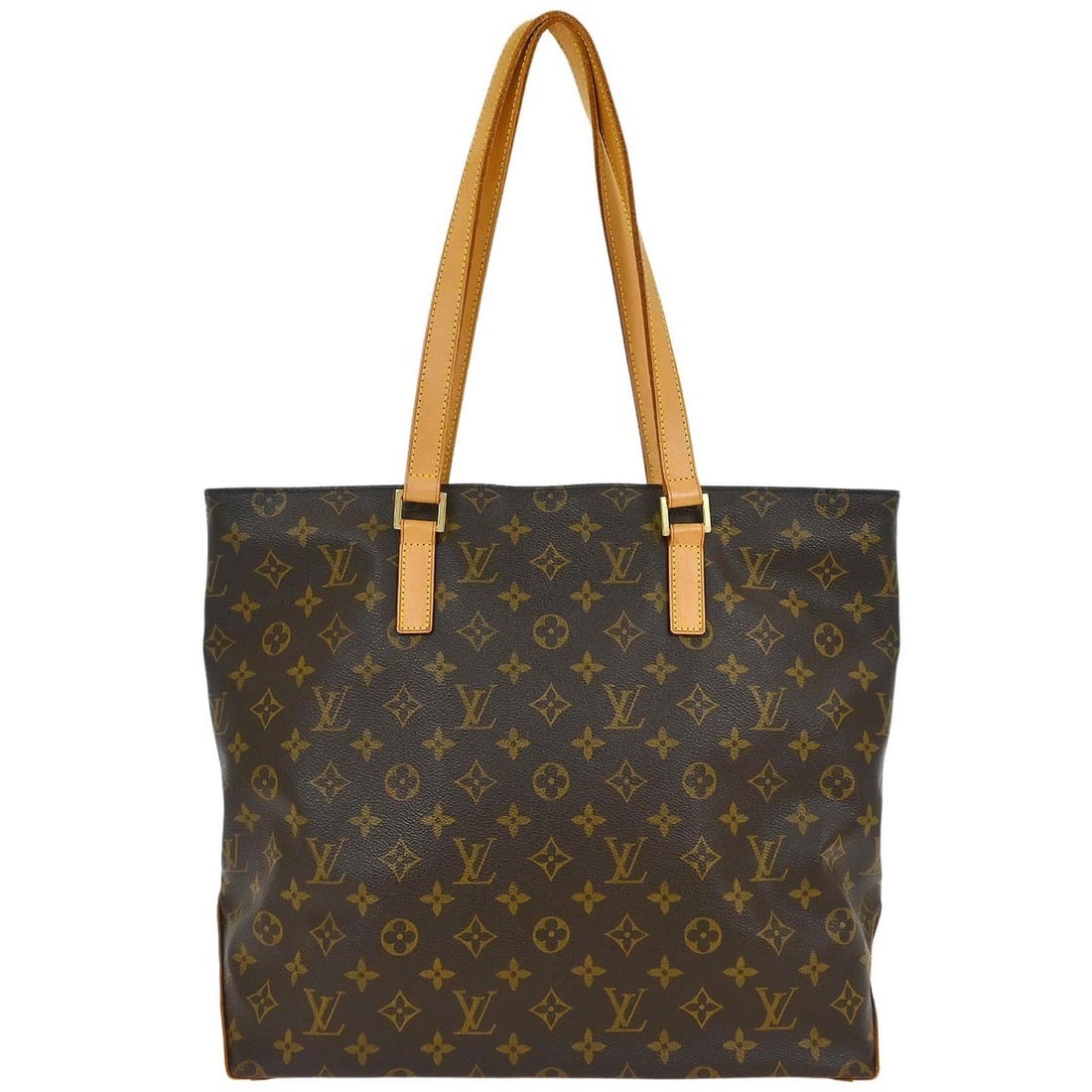 Louis Vuitton Cabas Mezzo Monogram Canvas Tote Bag M51151: Louis Vuitton Cabas Mezzo Monogram Canvas Tote Bag M51151 Vintage Louis Vuitton Cabas Mezzo tote handbag in brown Monogram canvas with leather trim and double leather handles. This zip-top tote featur
