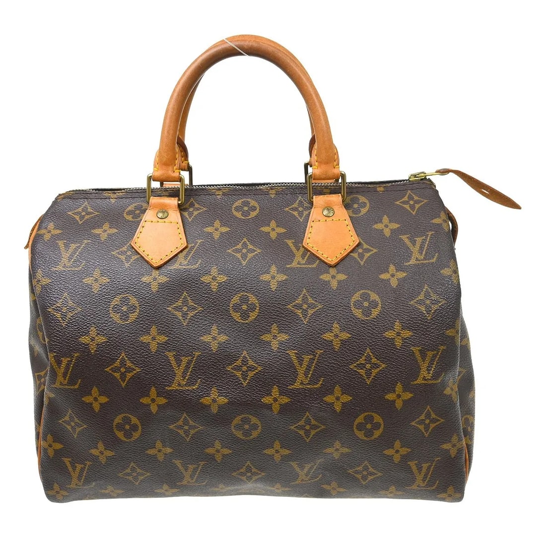 Louis Vuitton Speedy Brown Monogram Canvas Handbag: Louis Vuitton Speedy Brown Monogram Canvas Handbag Louis Vuitton Speedy handbag in brown monogram canvas, made in France. Designed for female use, it measures 30 cm x 21 cm x 17 cm. The bag is in good