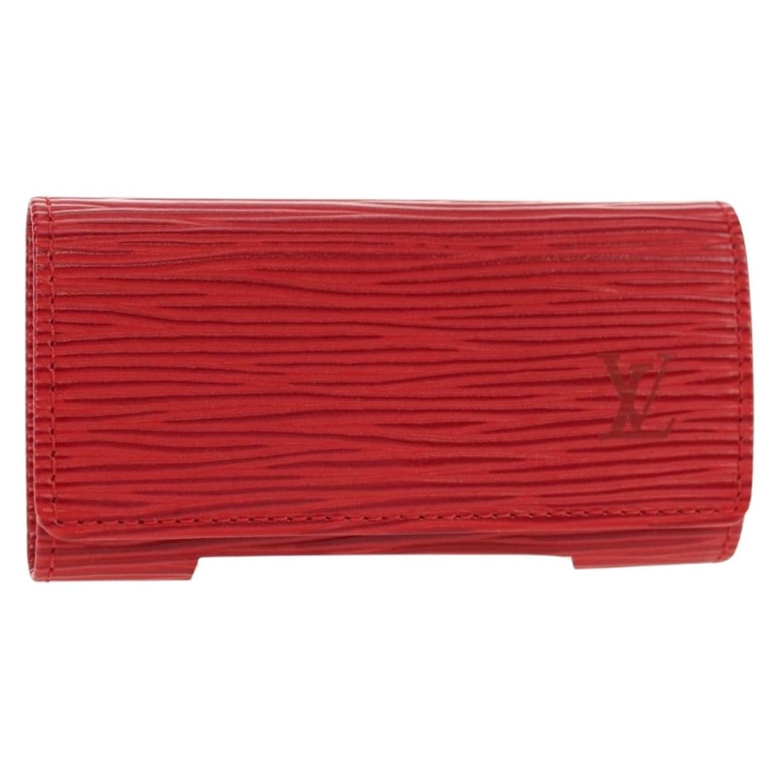 Louis Vuitton M63827 Epi Leather 4 Key Case Red Multicles: Louis Vuitton M63827 Epi Leather 4 Key Case Red Multicles Red Epi leather key case in a compact style, made in Spain. It comes with a dust bag and item box. The item is in pristine condition, with no 