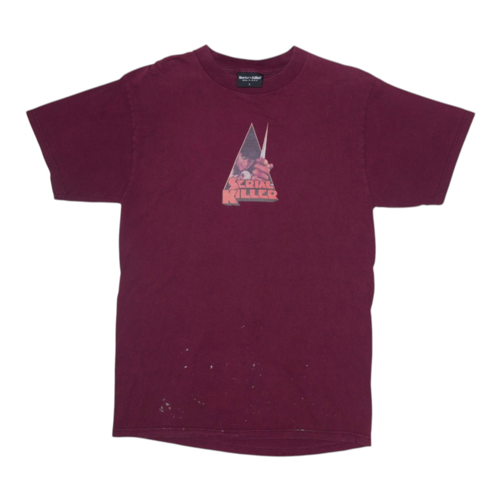 Vintage 1990s A Clockwork Orange Serial Killer Graphic Red Cotton Shirt (1 of 3)